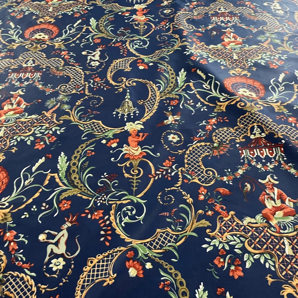 Schumacher vintage fabric roll. “Singe Cartouche” Exclusive screen print